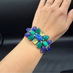 Stella & Dot Peacock Blue and Green Gemstone Bracelet